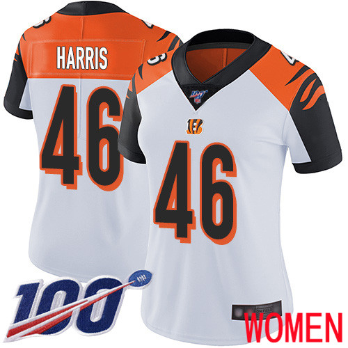 Cincinnati Bengals Limited White Women Clark Harris Road Jersey NFL Footballl 46 100th Season Vapor Untouchable